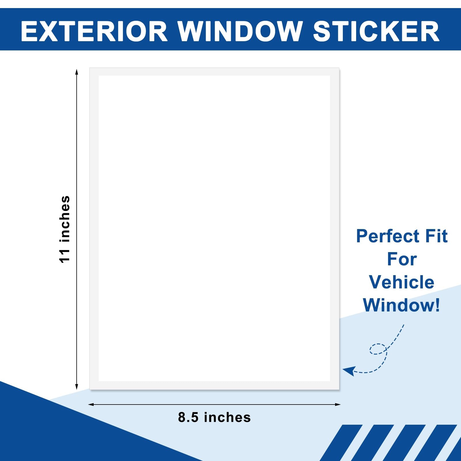 Maitys 100 Pcs Outdoor Window Stickers for Car Dealers 8.5″ x 11″ Plain White…