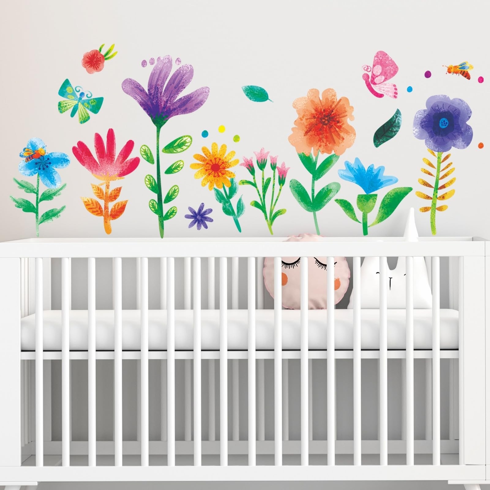 Watercolor Flower Wall Stickers – Kids Baby Boys Girls Toddler Garden Prescho…