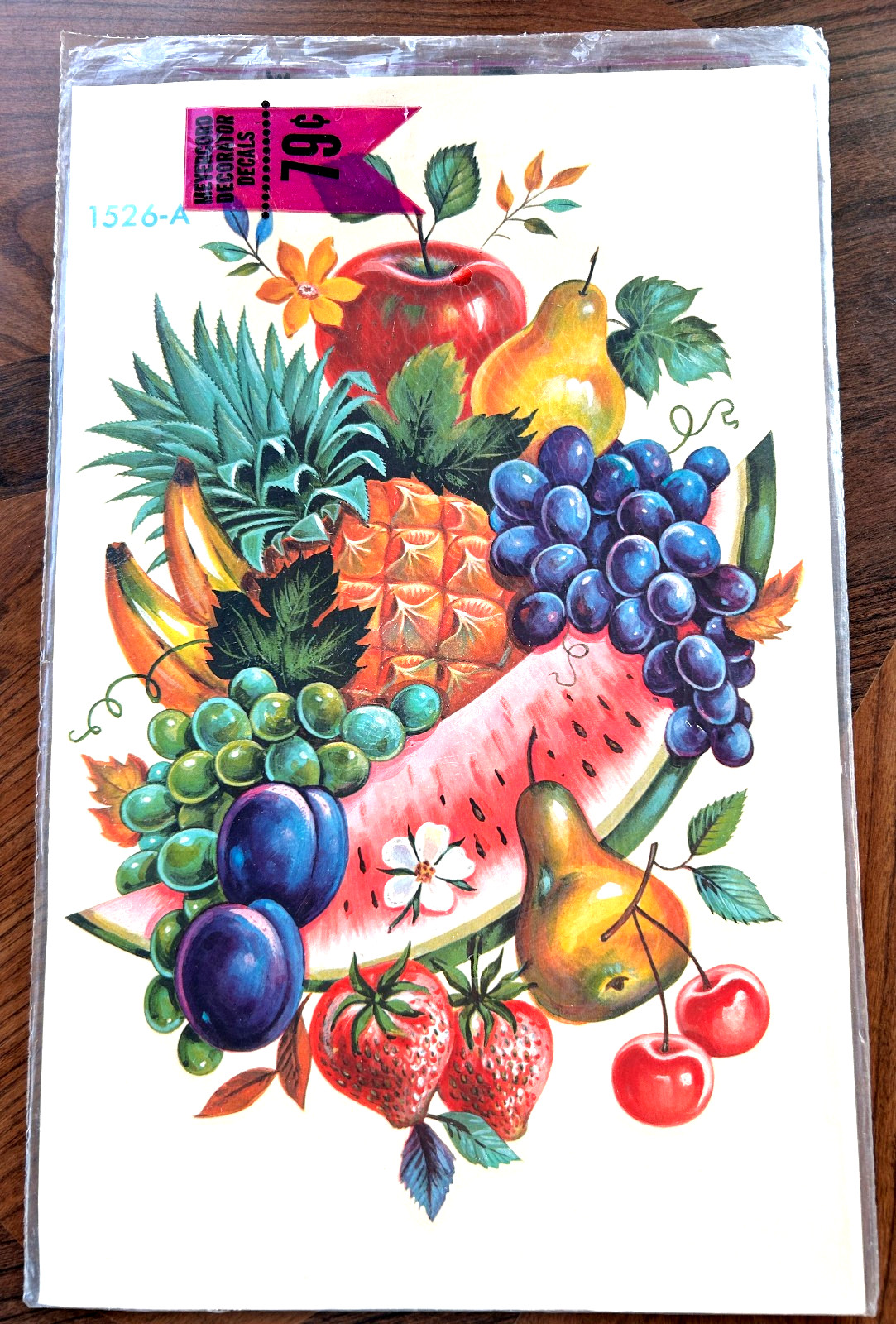 VTG Meyercord Decorator Decals Mix FRUIT 1526-A Wall or Anywhere Decor 8.5 x 13″