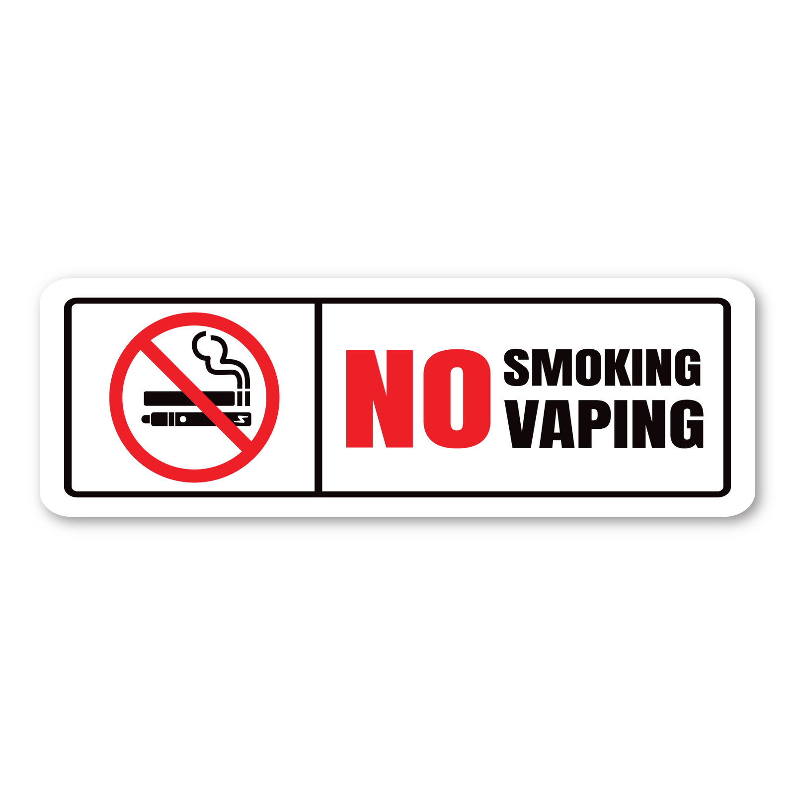 No Smoking / No Vaping – Rectangle design v1 – Decal