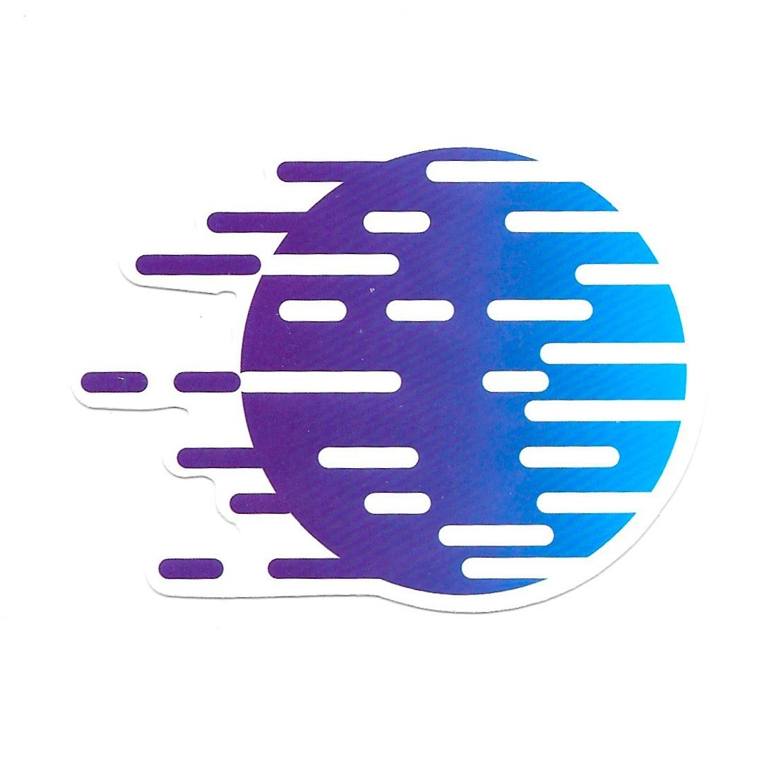 Blue Comet Vinyl Sticker Space Galaxy Purple Motion Speed Tech Geometric Decal