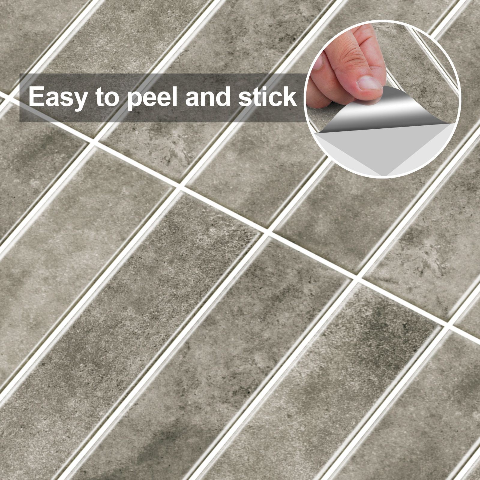 10 Pcs Peel and Stick Wall Tiles 12×12″ Vintage Subway for Kitchen Bathroom NEW