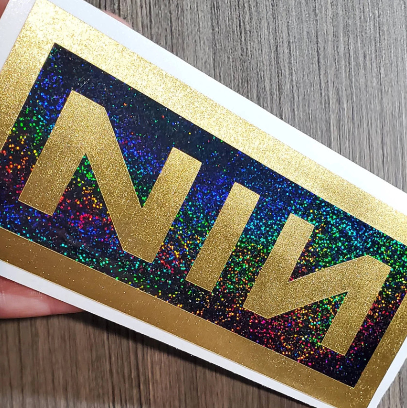 Nine Inch Nails – Premium Brushed Steel & Holographic Decal 6″