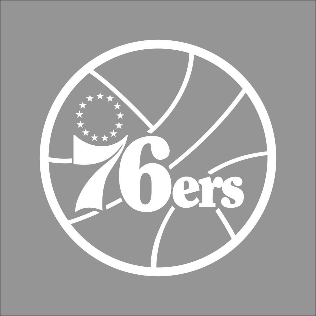 Philadelphia 76ers #2 NBA Team Logo 1Color Vinyl Decal Sticker Car Window Wall