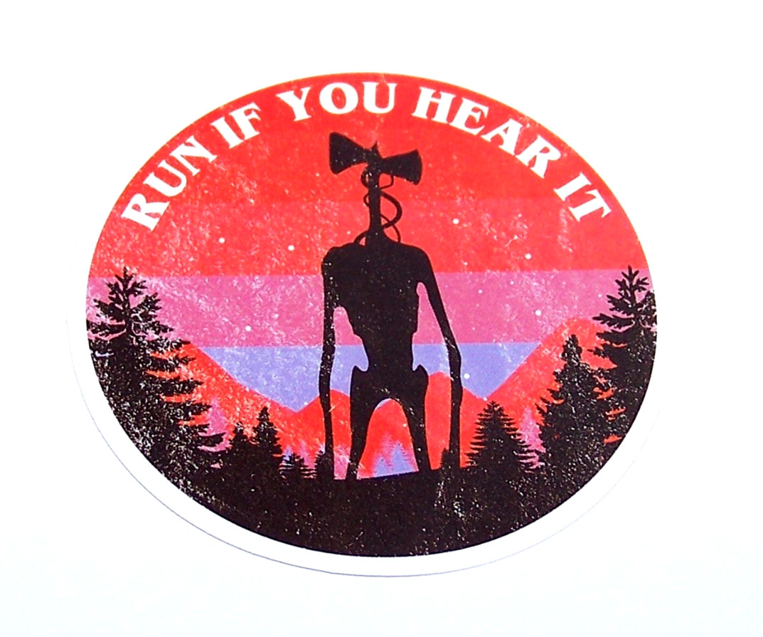 SIREN HEAD – Cut Sticker Decal Movie Horror Film «Run If You Hear It»