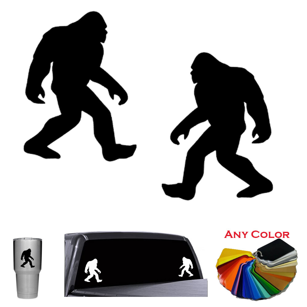 2 Bigfoot Sasquatch Decal set for Truck Car Window Hunter tumbler sticker