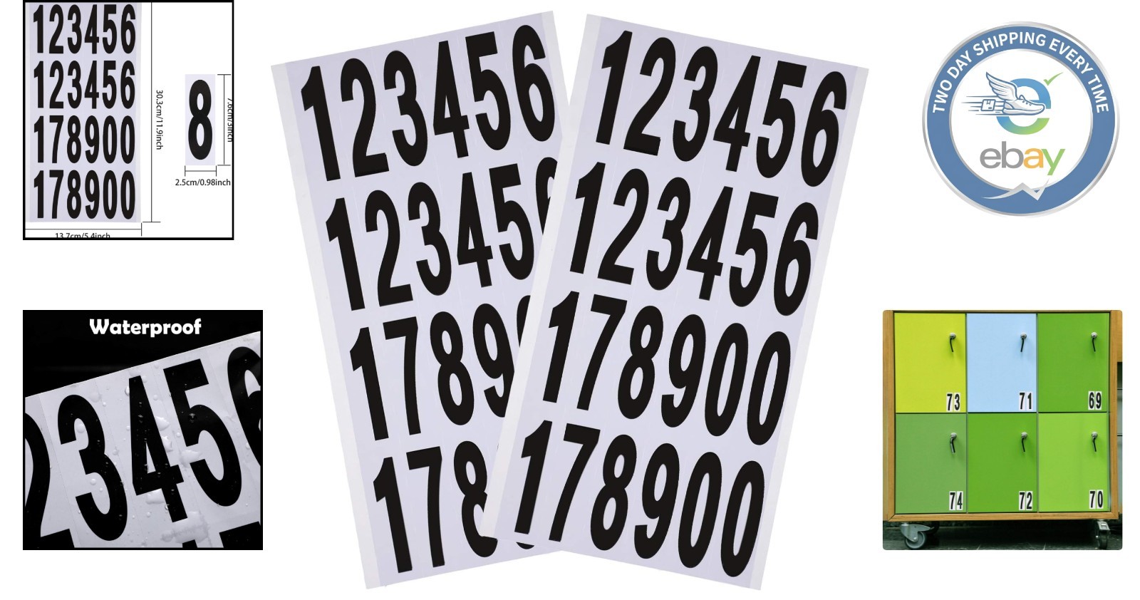 Versatile Waterproof Address Decals – 240 Reflective Vinyl Number Stickers