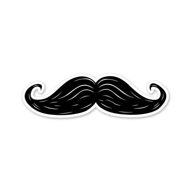 Moustache car sticker window decal 6″ x 3″