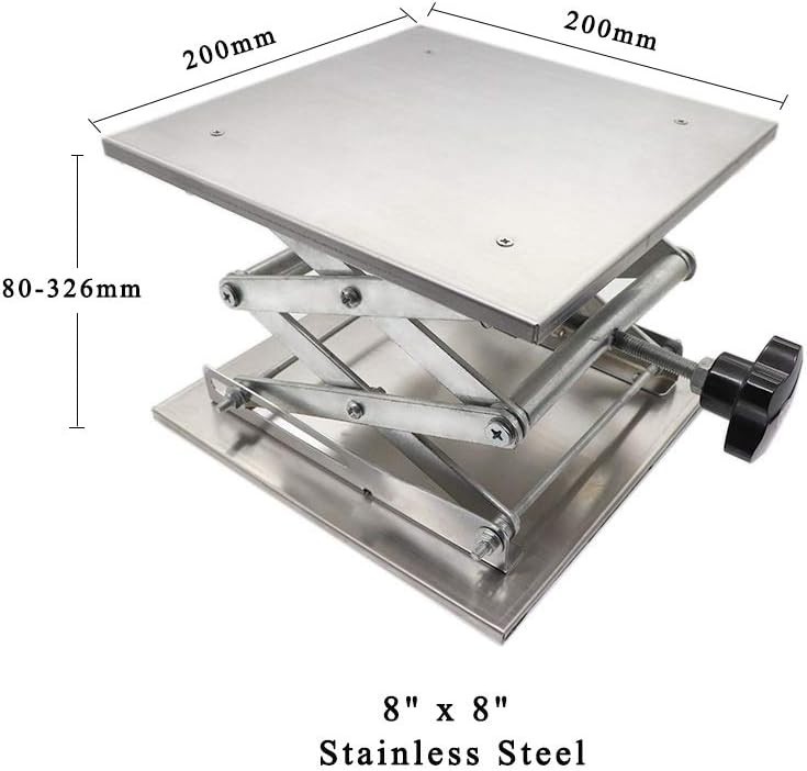 8″ x8″,Stainless Steel Lab Jack Scissor Stand Platform,Lab Lift Stand Table, Sci