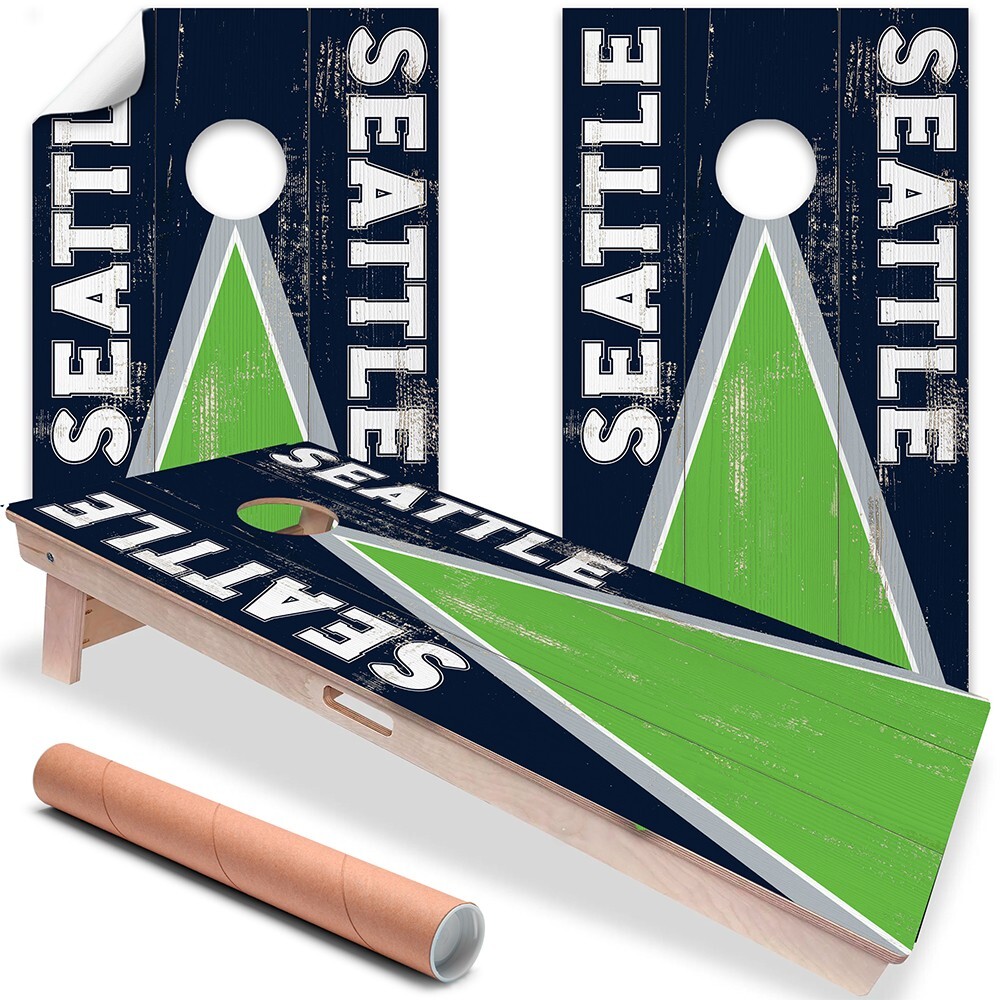 Seattle Football Tailgating Cornhole Board Wraps and Decals Vinyl Sticker