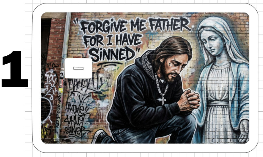 Graffiti Jesus Christ Gift Credit Debit ATM Card Skin Sticker God Love Catholic