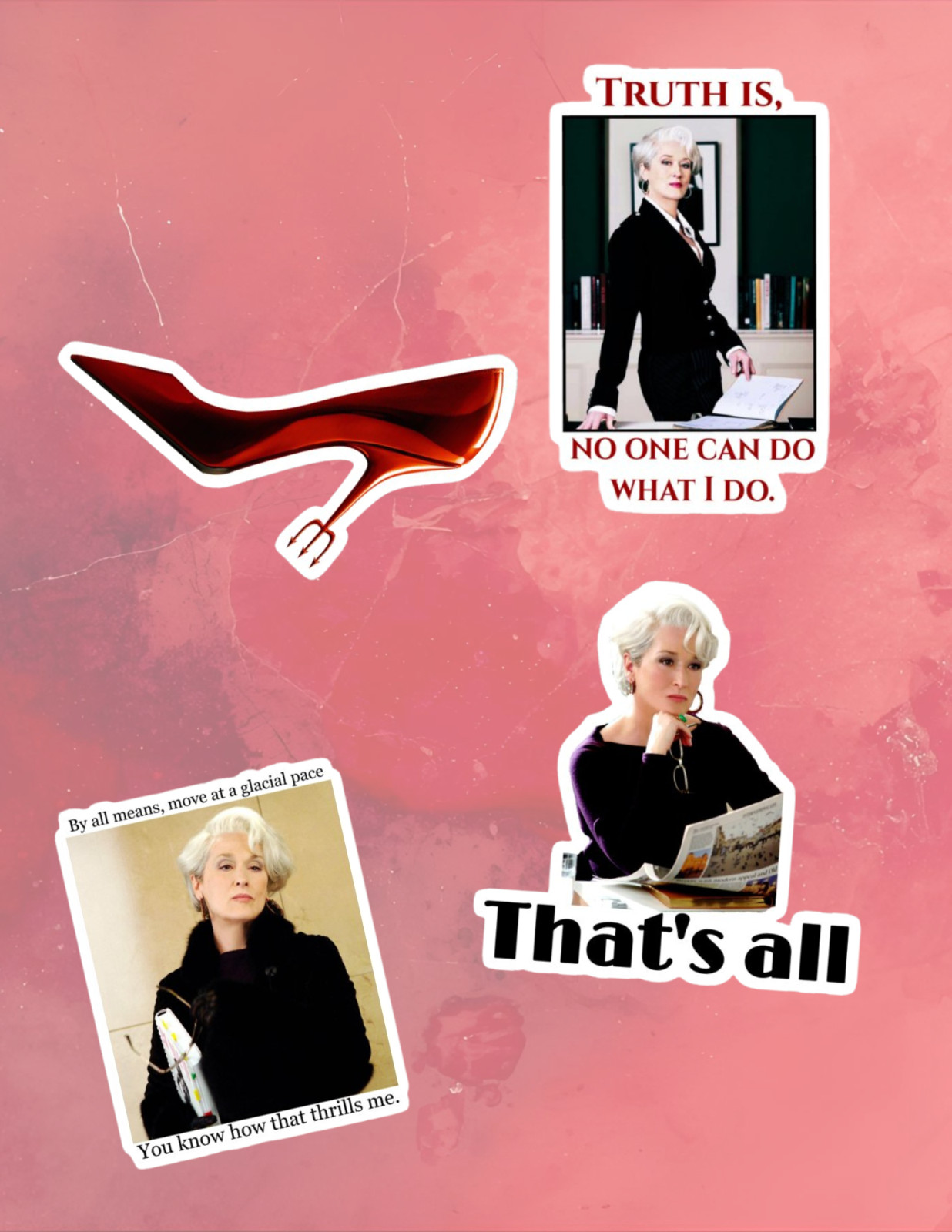 The Devil Wears Prada 2000’s Movie 4pc Sticker Pack