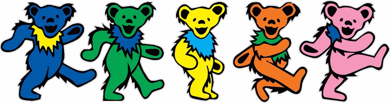 Dancing Bears Grateful Dead Head Vinyl Decal Set 6″ width