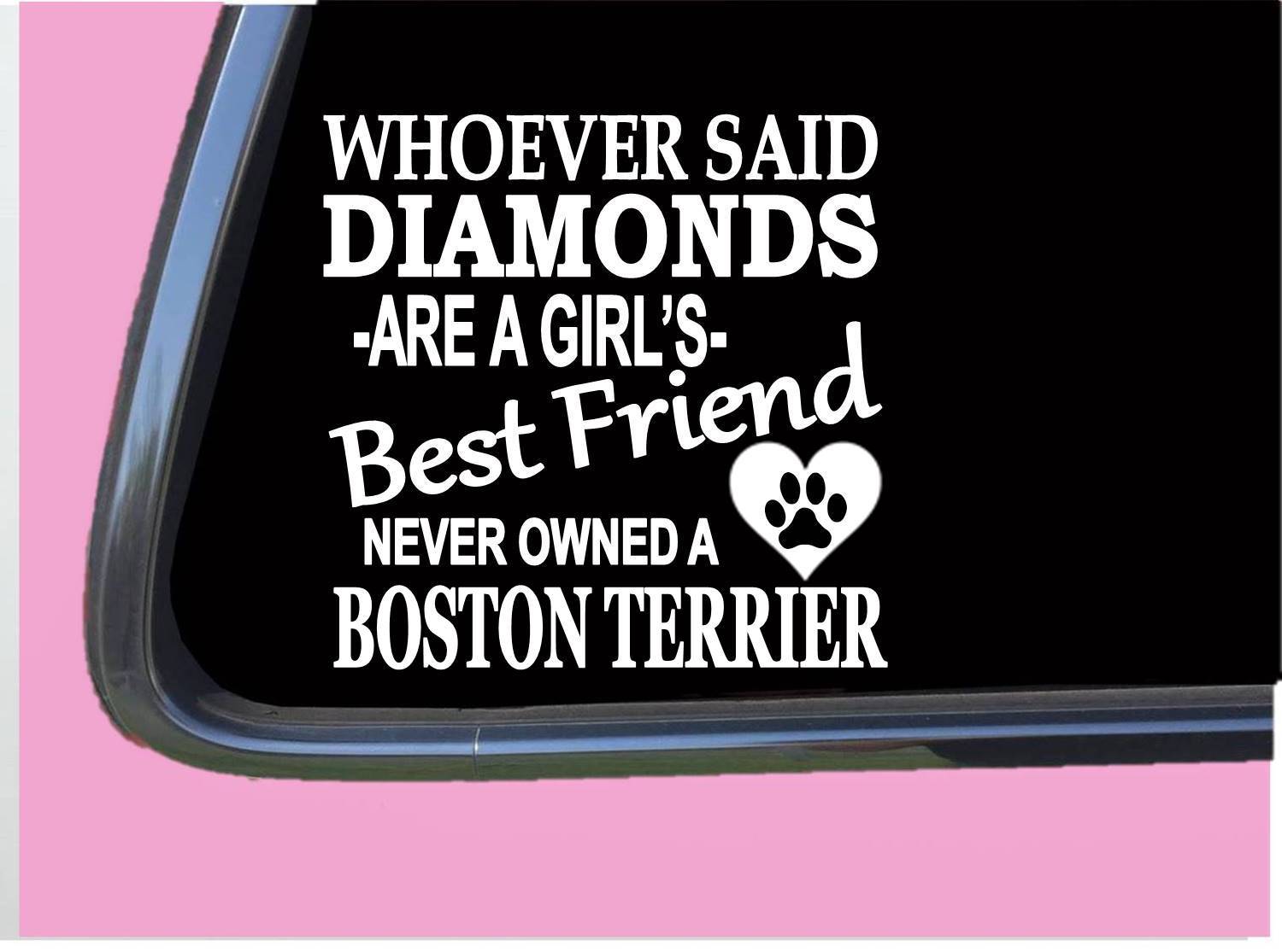 Boston Terrier Diamonds TP 453 Sticker 6″ Decal rescue dog treats toys kennel