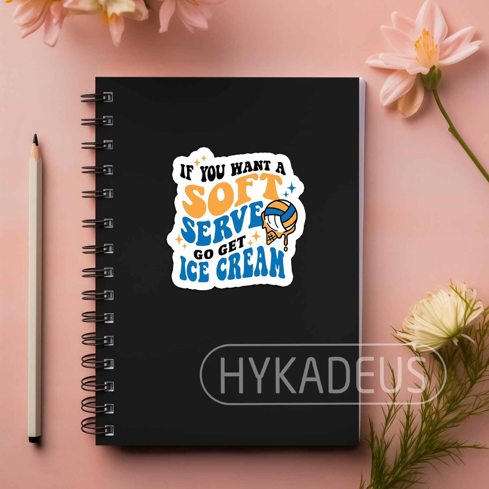 HYKADEUS Funny Volleyball Stickers Motivational Decal 3″x2.9″ 3Pcs Vinyl