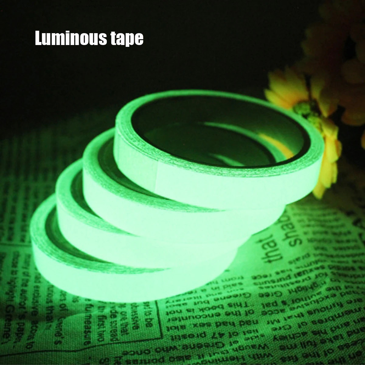 Green Luminous Tape 2cmx3m Fluorescent Reflective Stickers Self Adhesive