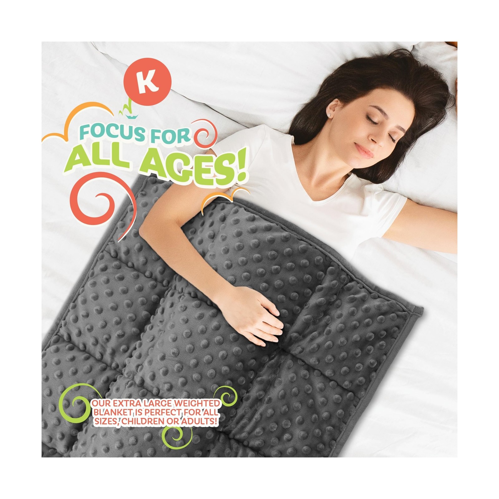 XL Weighted Blanket for Kids 5lb (Grey) 36×48 Inch, Plush Minky Kid… Fast Ship