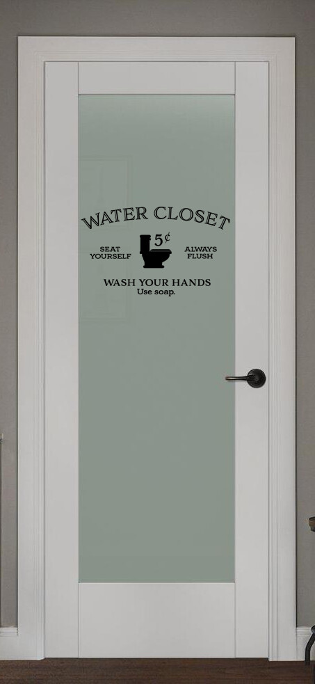 WATER CLOSET SEAT YOURSELF VINYL WALL DECAL BATHROOM SIGN WALL STICKER LETTERING