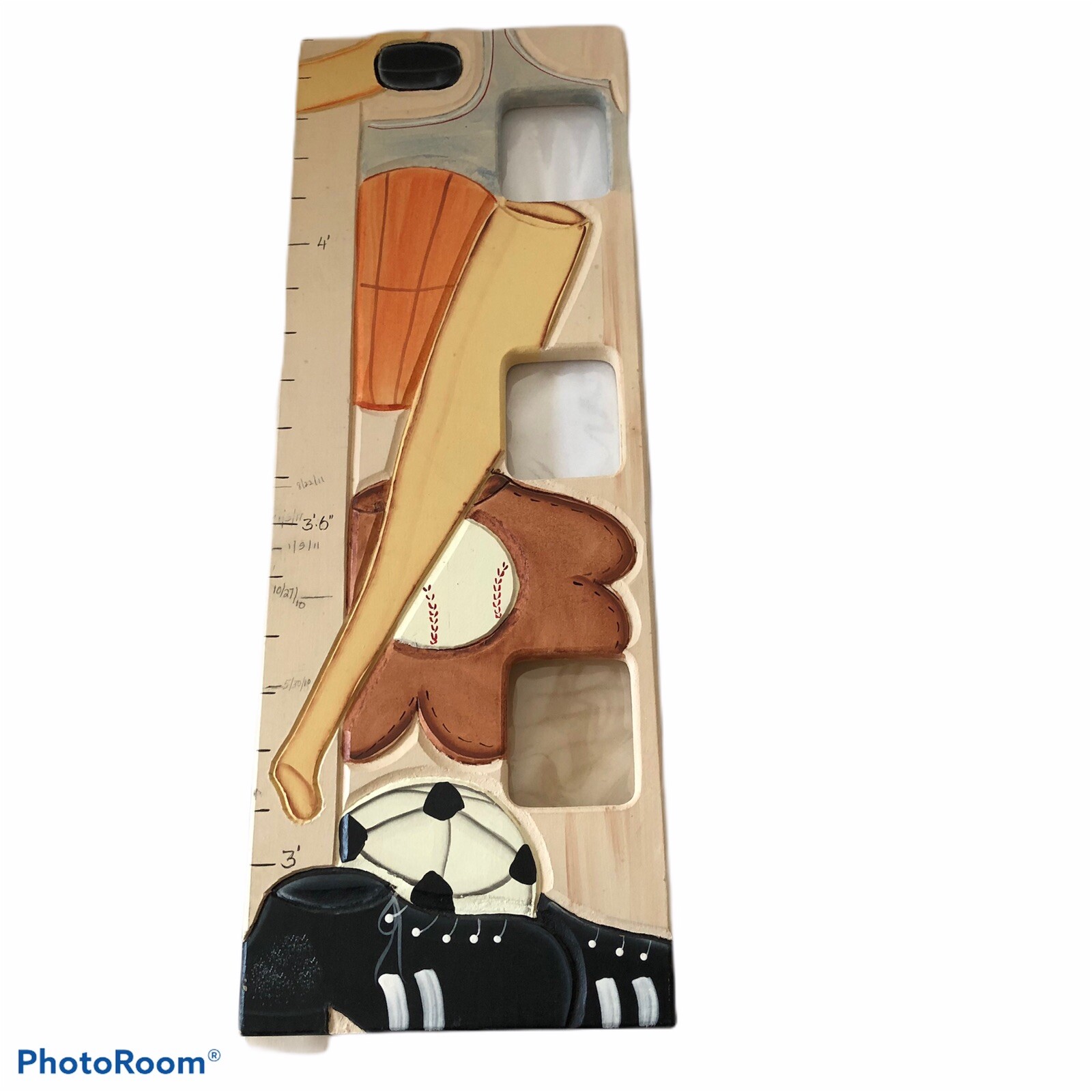 Hanging/Folding Growth Chart/ Wall Ruler For Sports Loving Child Pockets 4 Photo