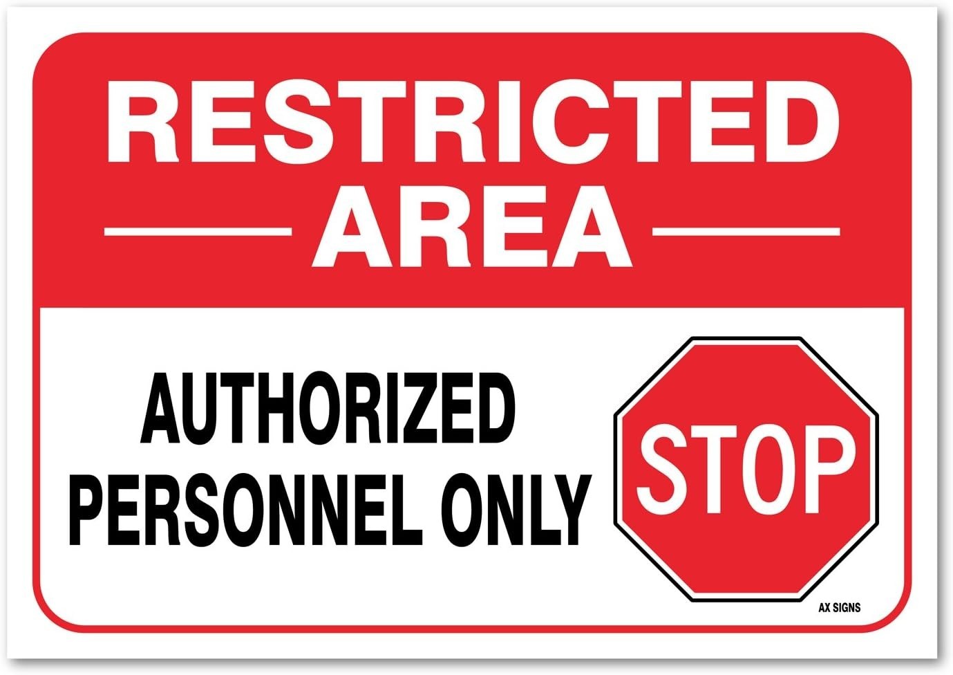 (2 Pack) Restricted Area Sticker Authorized Personnel Only 7 x 10 Inches
