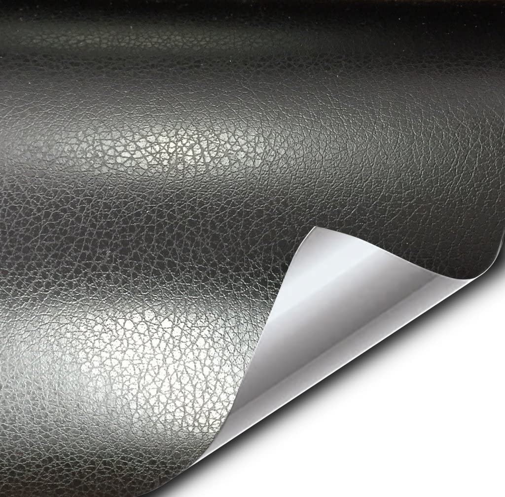 VViViD+ Fine Grain Black Leather Vinyl Wrap Sheet Roll 3ft x 5ft Soft Touch