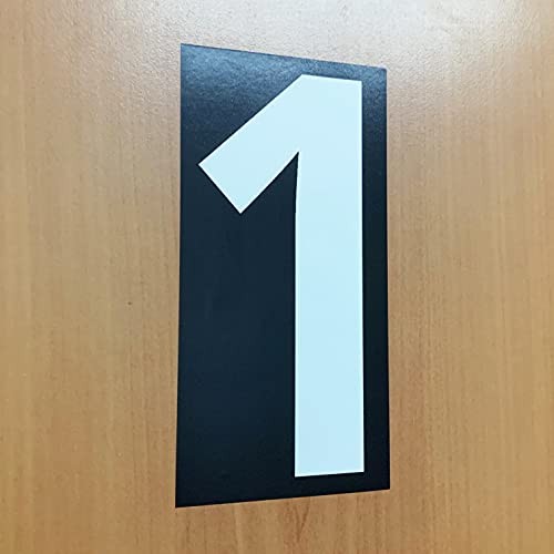 40 Pieces, 6″ – Vinyl Number Stickers, Waterproof 6 x 3 inches White Numbers