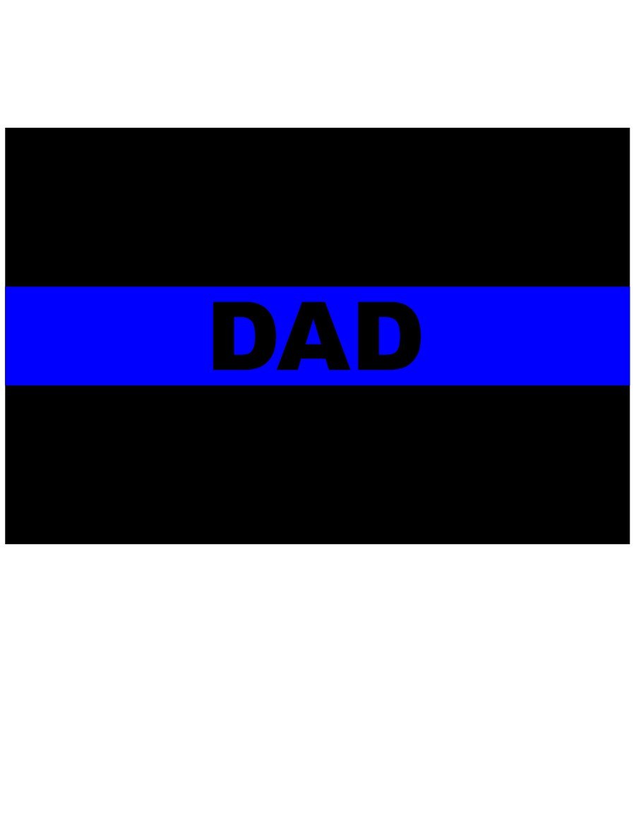 THIN BLUE LINE DAD LAW ENFORCEMENT/POLICE Vinyl Decal Sticker Set of 2