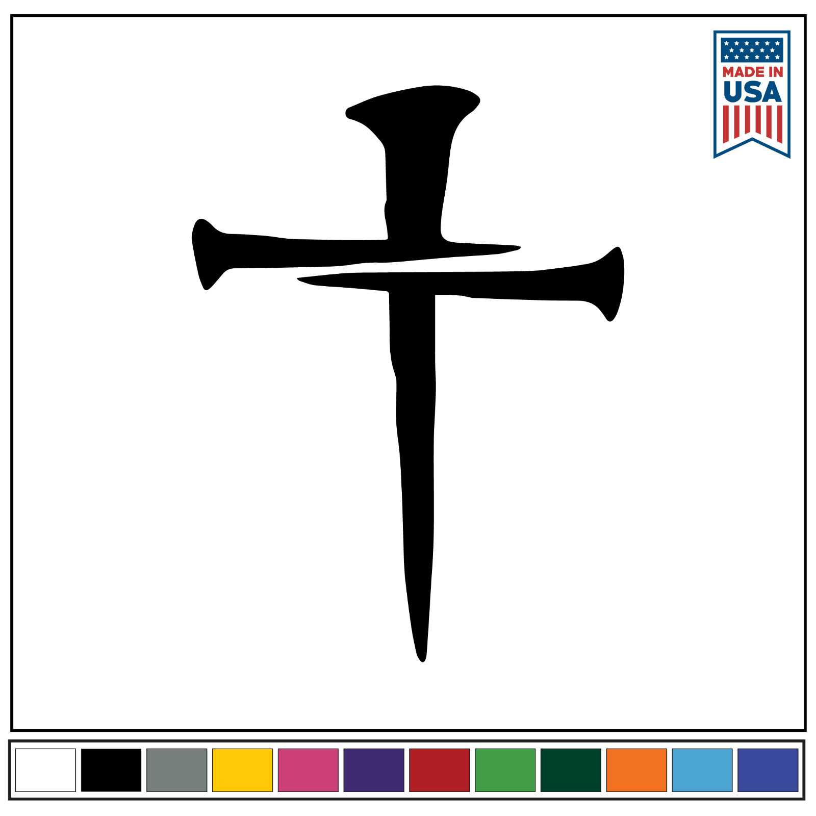 Cross Nail Vinyl Decal Bible Jesus Christian Religious God Holy Spiritual Church