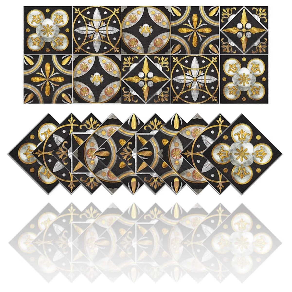 Peel Stick Wall Stickers Kitchen Bathroom Backsplash Moroccan 4x4in 10pc