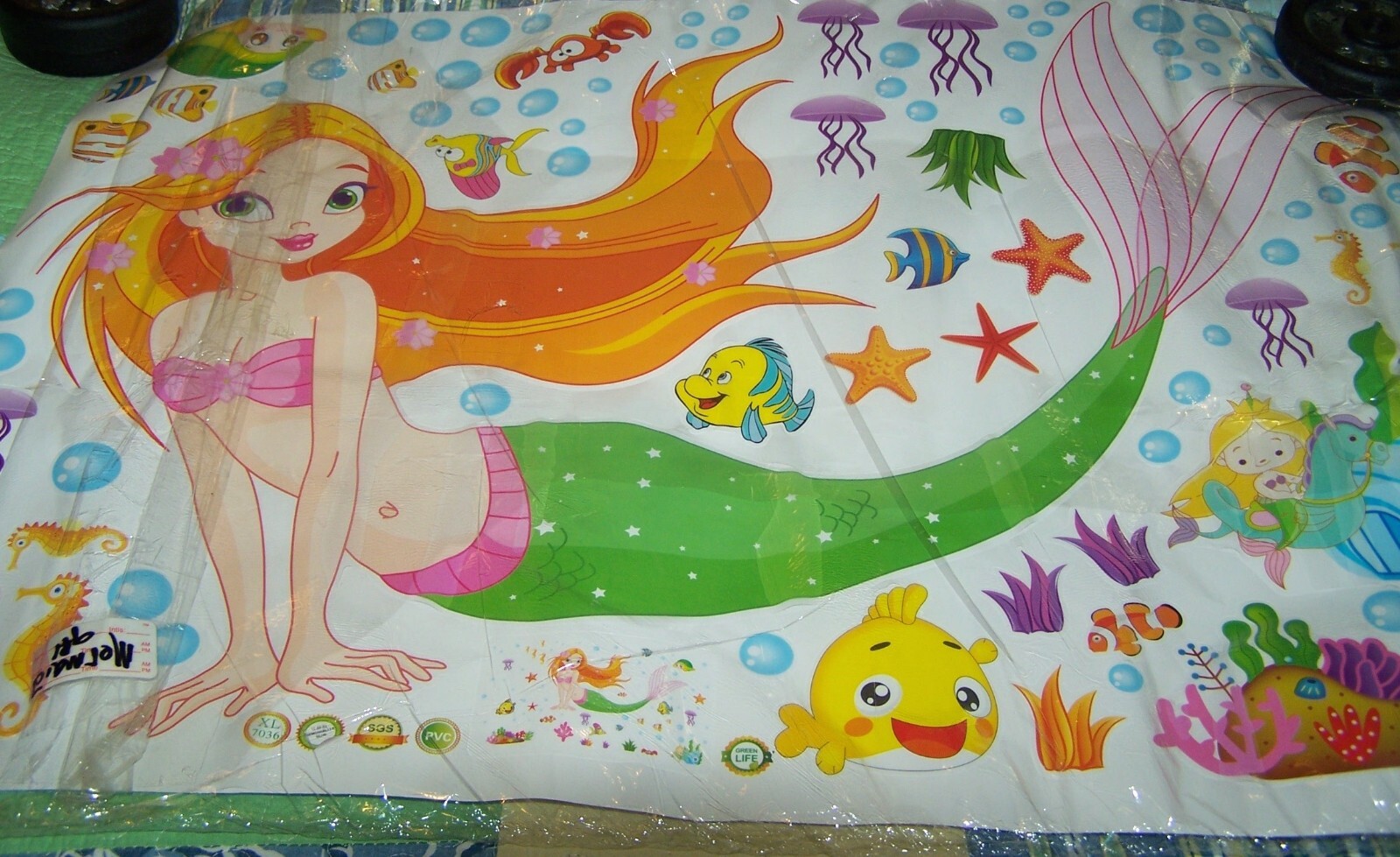 Mermaids,Nemo, Sea life, growth chart, 4 large removable vinyl wall stickers LOT
