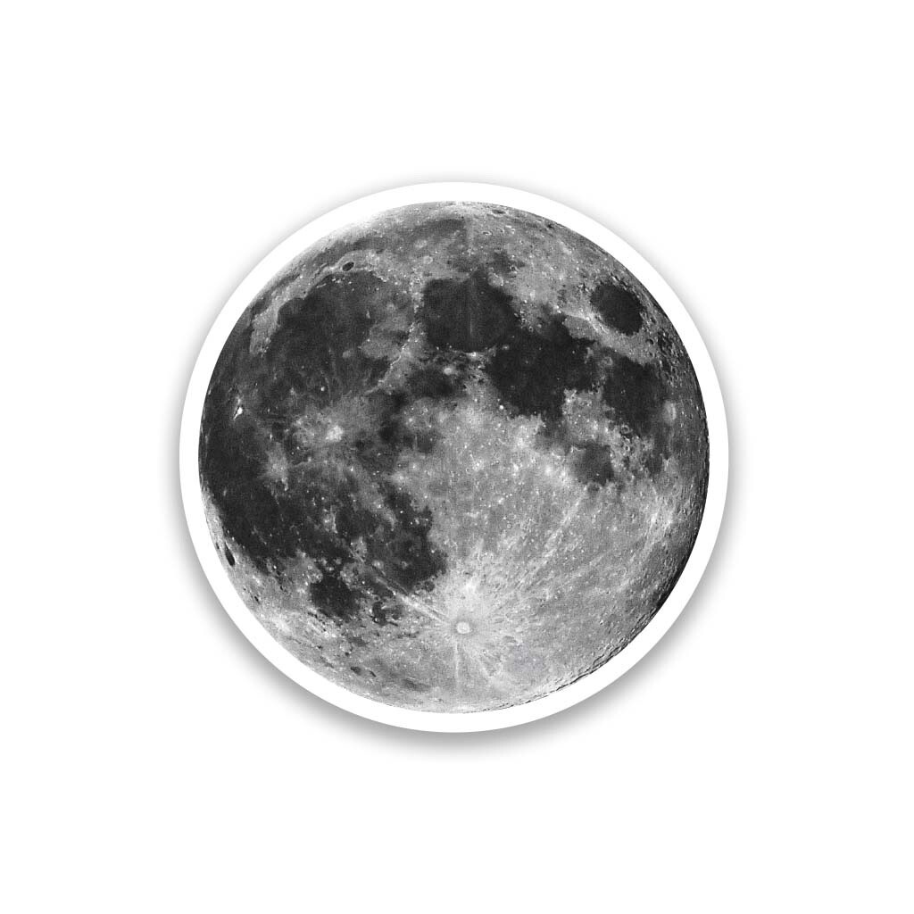 Full Moon Vinyl Sticker 3″ Wide – Includes Two Stickers