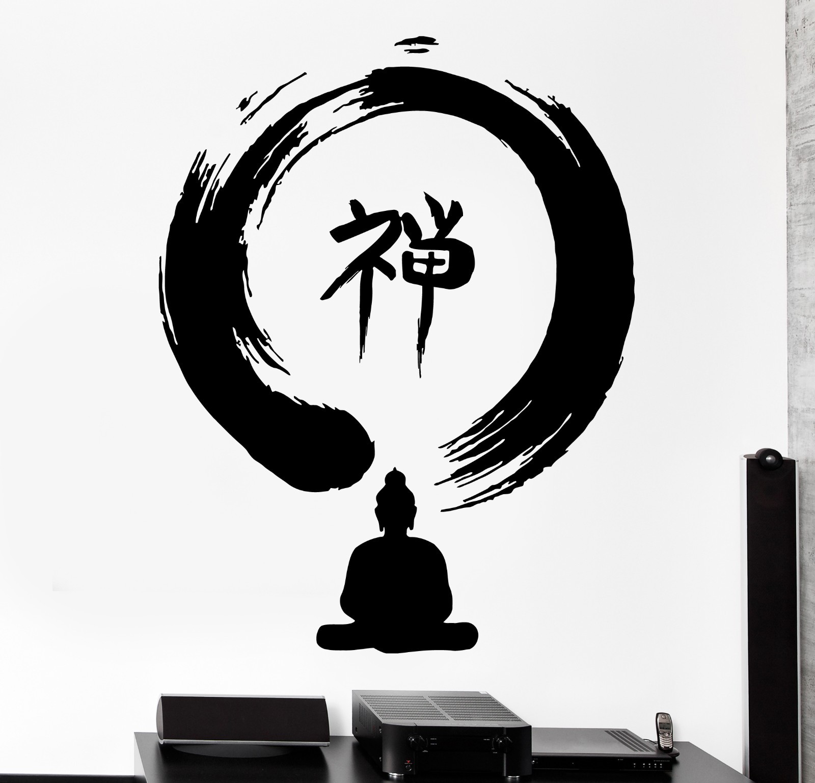 Wall Decal Enso Zen Circle Buddha Buddhism Sitting Yoga Om Vinyl Sticker (z2867)