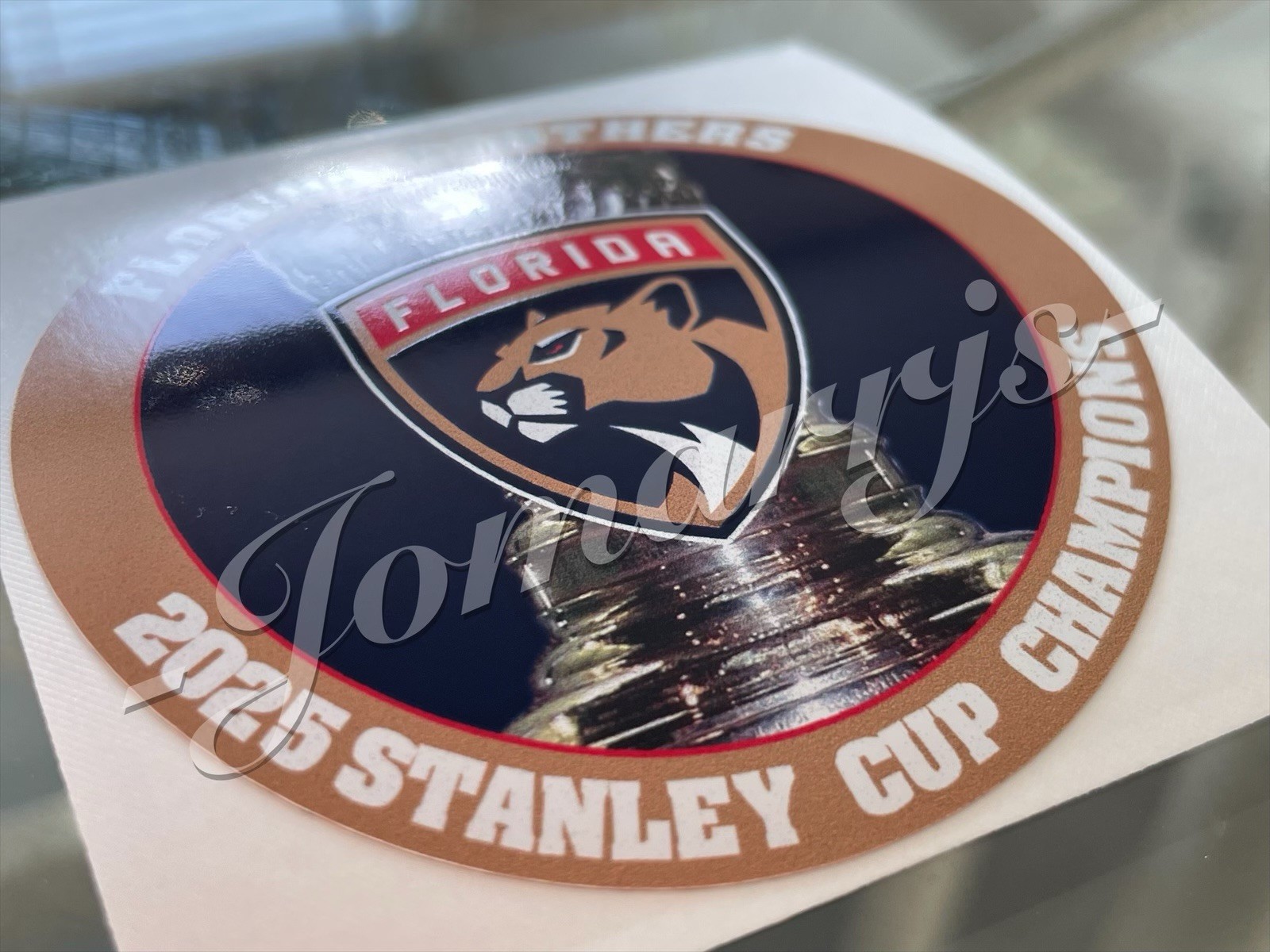 Florida Panthers 2025 Stanley Cup Champions Custom Sticker Decal NHL 3″-18″