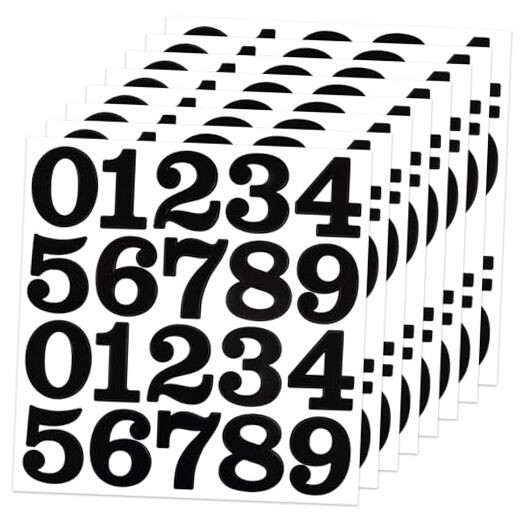 160 Pcs Black Number Stickers, 8 Sheets 2 Inch Self-Adhesive Vinyl 0-9 Sticker