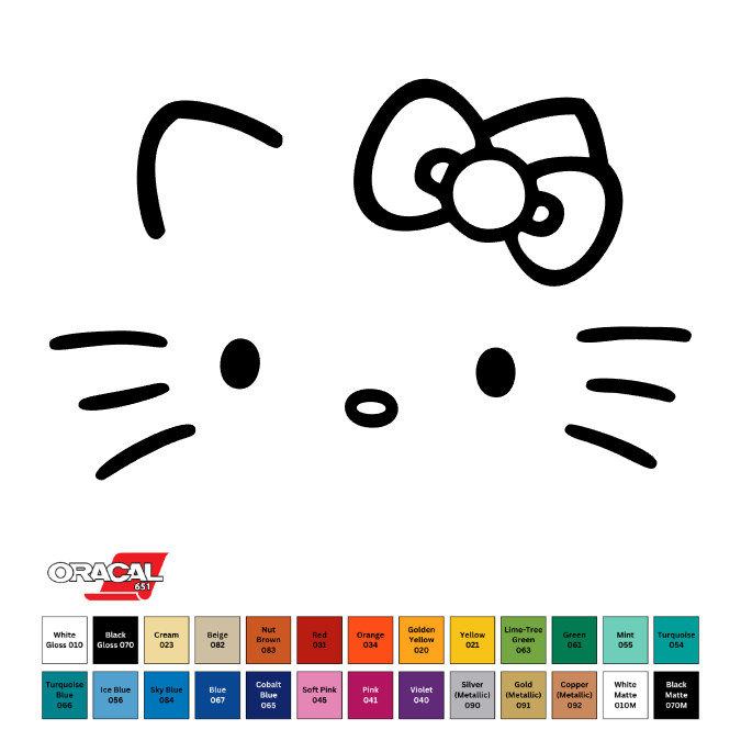 Hello Kitty Permanent Sticker Decal Cups Car Window Laptop Oracal 651 3″