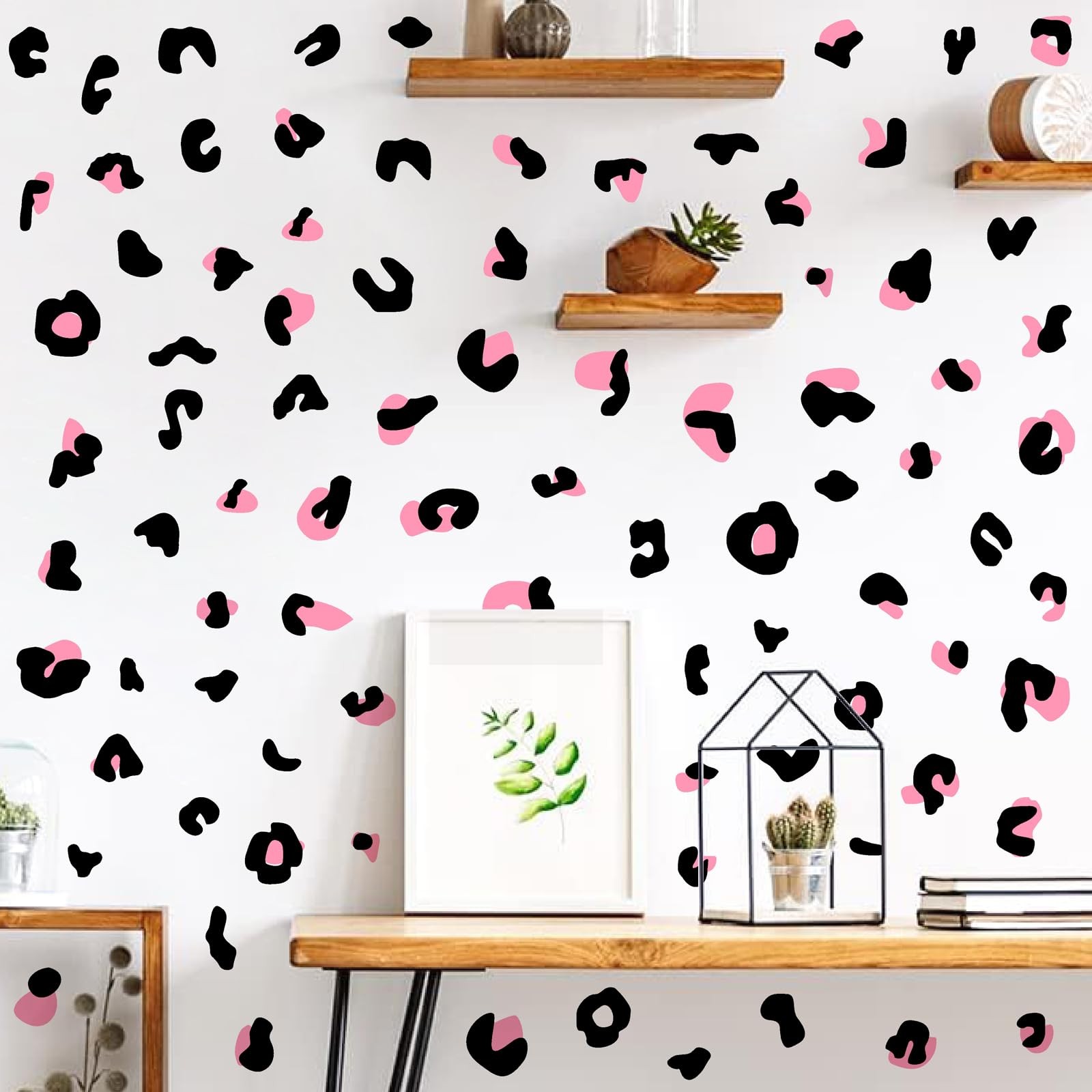 Leopard Print Wall Decals Peel and Stick Cheetah Pattern Sticker Animal Print…