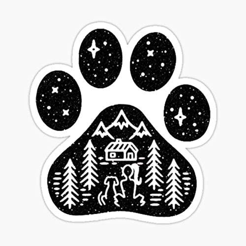 Camping hiking climbing outdoors dog paw Sticker – Dye Cut Sticker Vinyl Decal