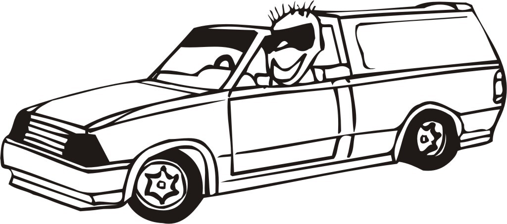 Mini Pickup Transportation 1 Color Window Wall Vinyl Decal Sticker Printed