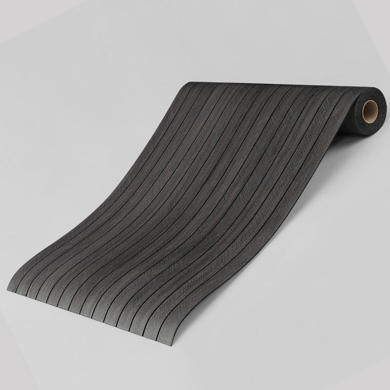 40cm Self-Adhesive Striped Wallpaper Sticker Wood Grain Wall Paper Waterproof