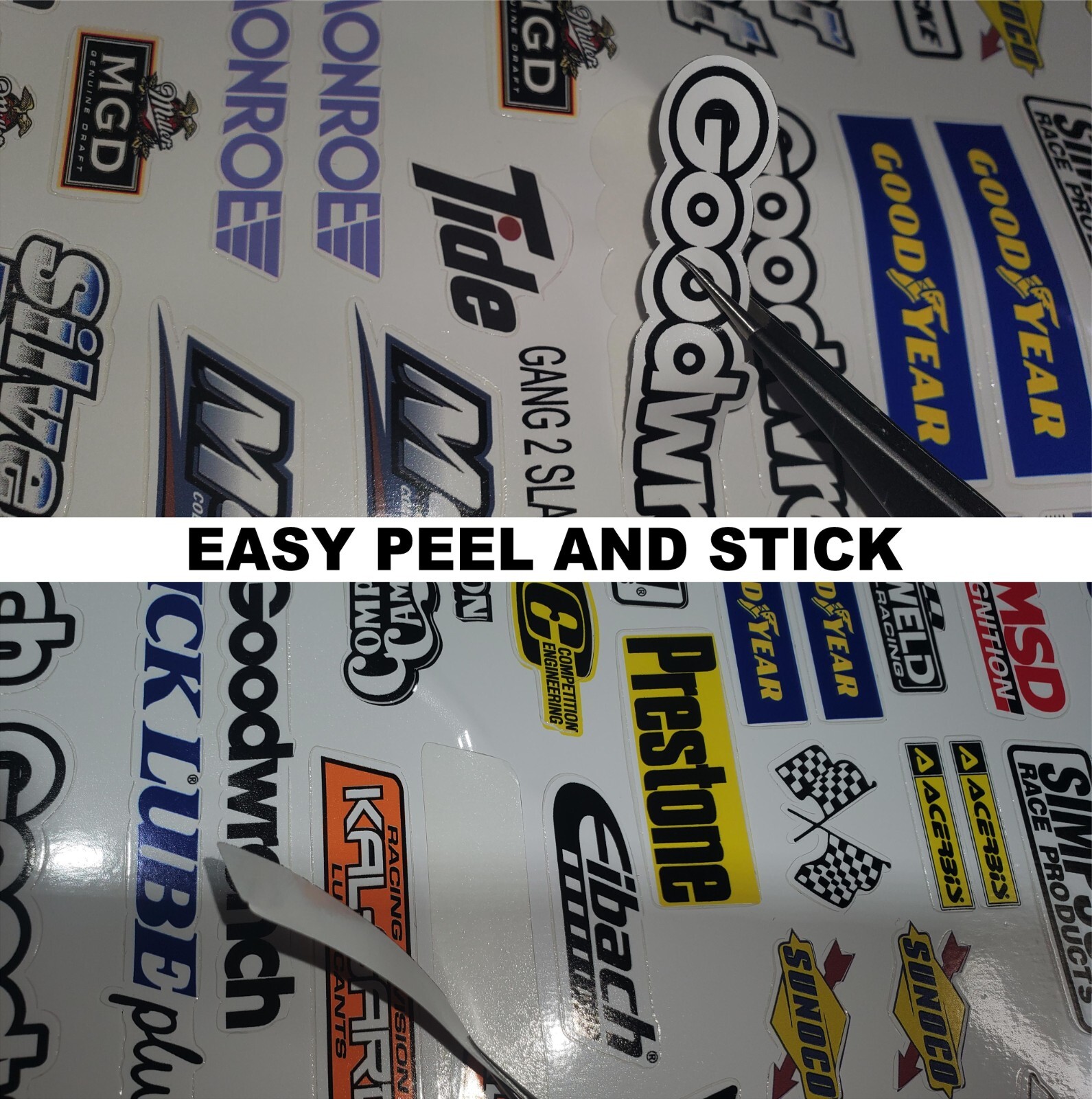 White Vinyl Sticker Sheet 10 Quaker-R/C MODEL Decal fits 1/10-1/16 Scale traxxas