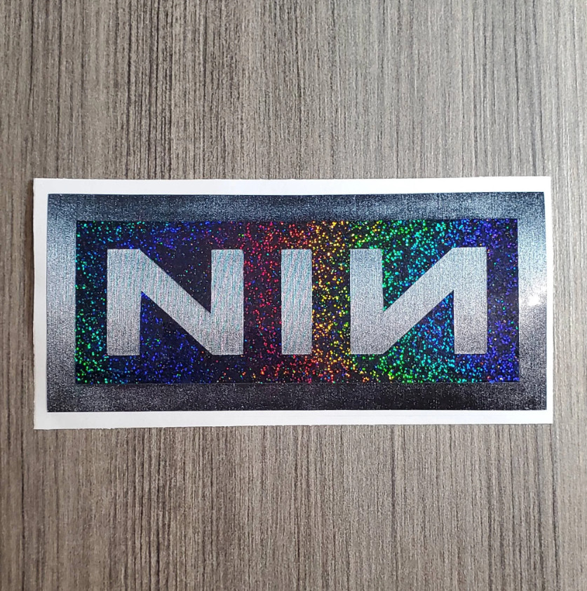 Nine Inch Nails – Premium Brushed Steel & Holographic Decal 6″