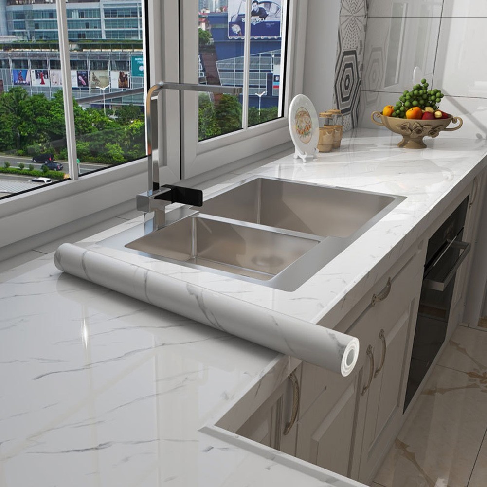 Bathroom Kitchen Moisture-proof Marble Design 60cmX3M Marble Design Waterproof