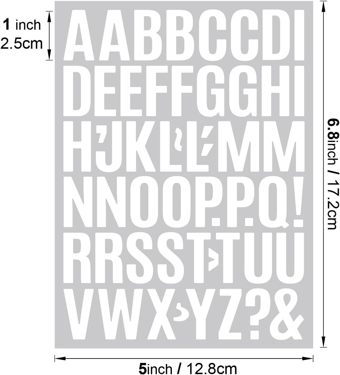 12 Sheets 1 Inch Vinyl Letter Stickers – Alphabet Decals for Windows, Walls, …