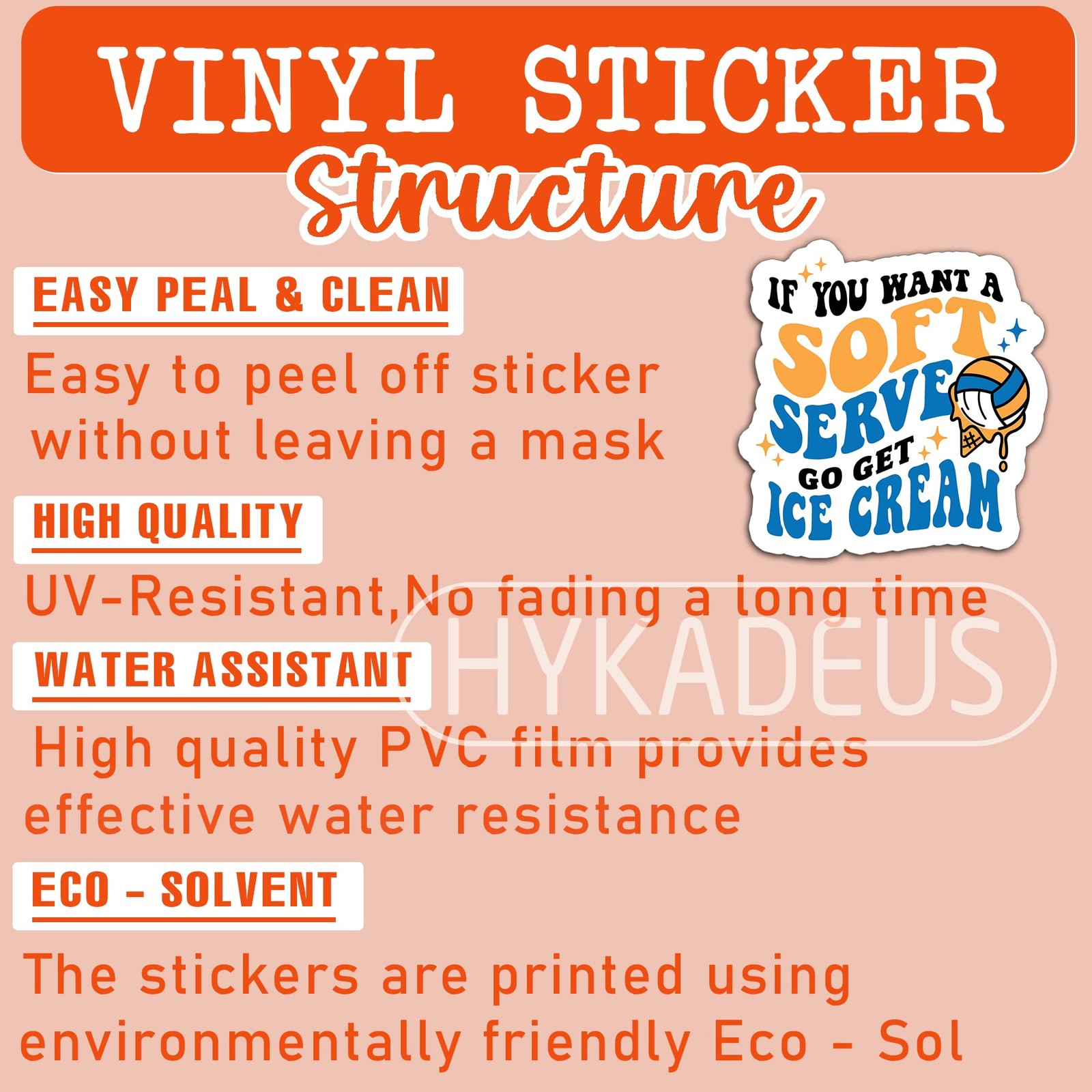 HYKADEUS Funny Volleyball Stickers Motivational Decal 3″x2.9″ 3Pcs Vinyl