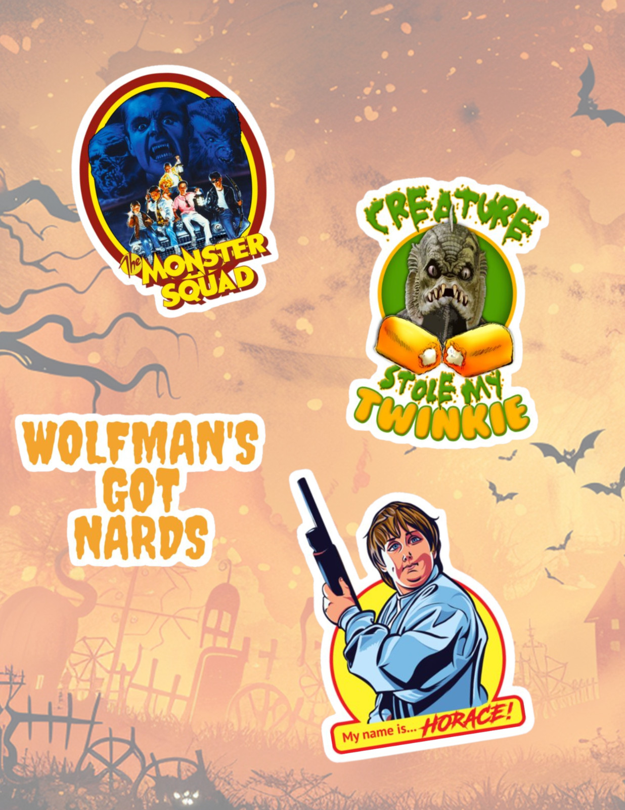 Monster Squad 80’s Movie 4pc Sticker Pack