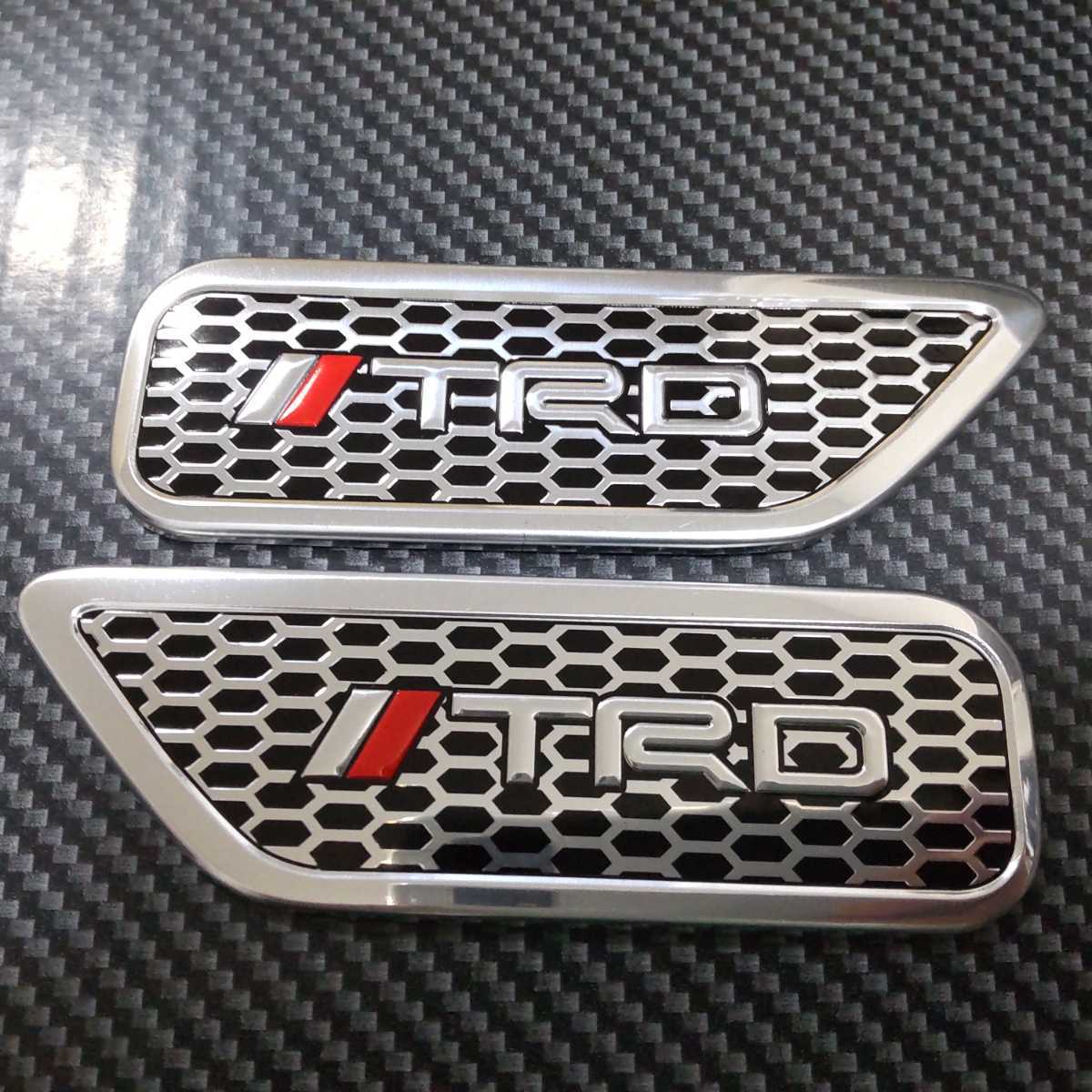 2 Pcs TRD Emblem Wings Decor Auto Car Fender Badge Car Body Side Stickers