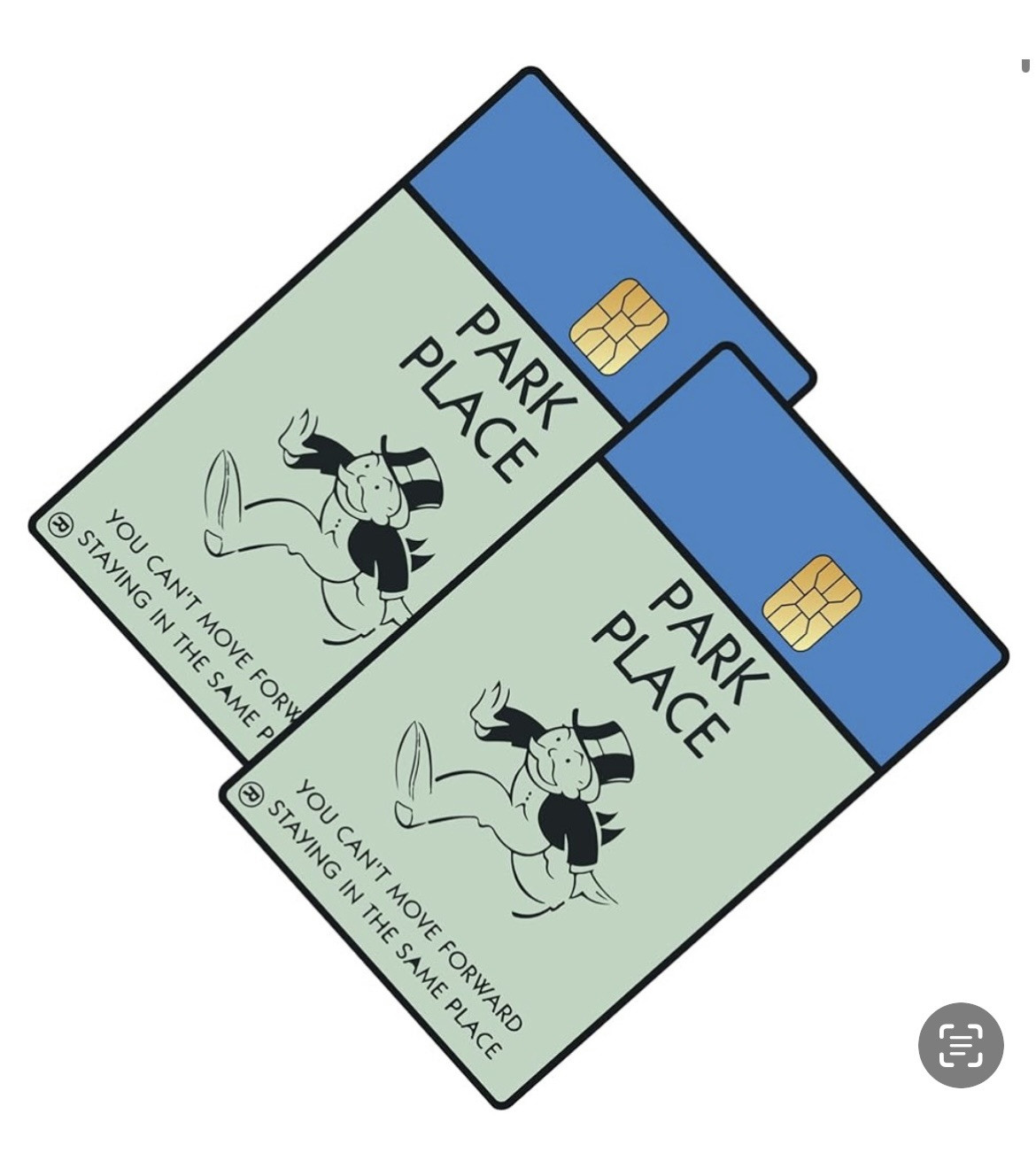 2 Monopoly PARK PLACE Credit / Debit Card Skin Stickers