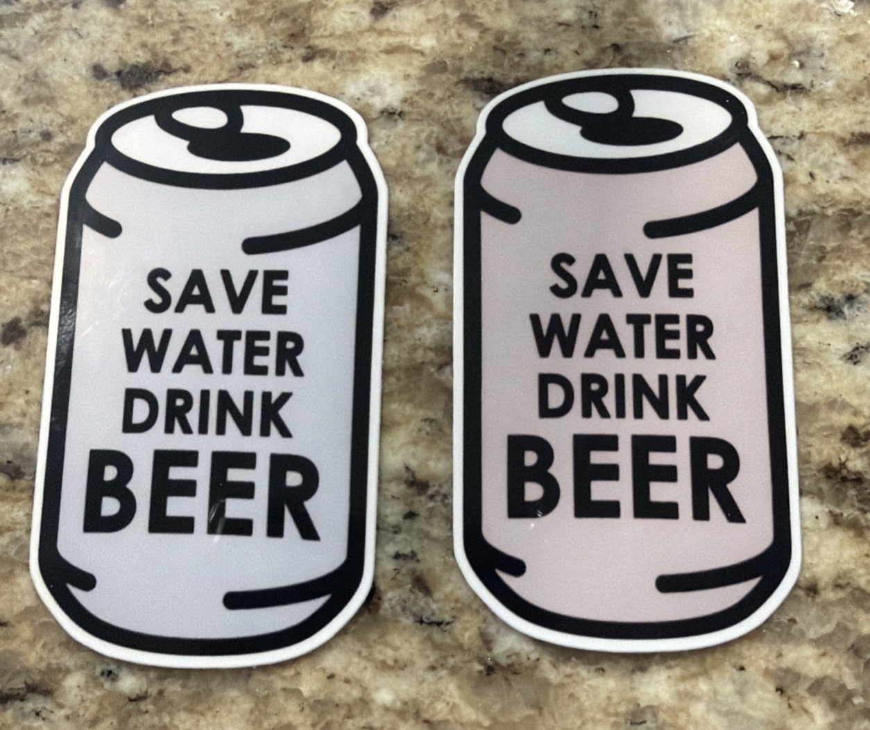 Save Water Drink Beer Sticker 2-pack Custom by Mike’s Marvels UV/Water Resistant