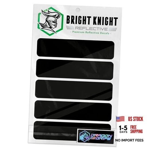 Motorcycle Helmet Decals, 5 Pcs Reflective Tape Decal with 3M Pack of 1 Black