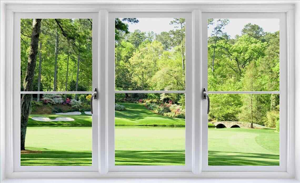 WindowScape 12th Hole at Augusta Golf 3D Window Wall Decal Vinyl Sticker